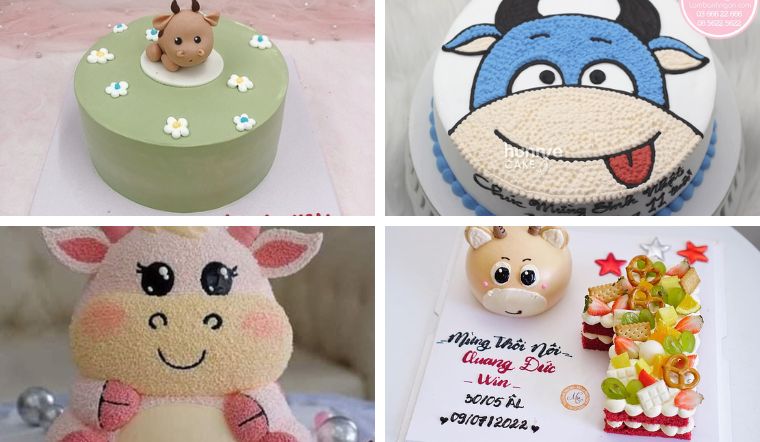 30+ Mẫu bánh sinh nhật con trâu đẹp nhất, vô cùng dễ thương