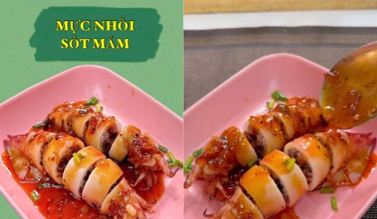 Cách làm mực nhồi thịt rim mắm đậm đà, cực hao cơm