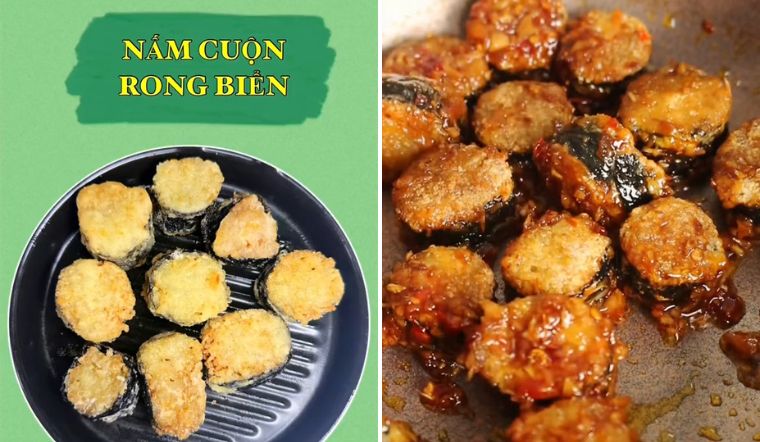 Cách làm nấm kim châm cuộn rong biển giòn rụm, đậm đà đưa cơm