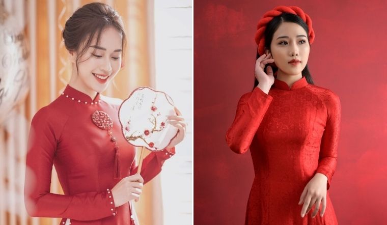 Cách trang điểm cô dâu mặc áo dài đỏ đẹp, nổi bật nhất