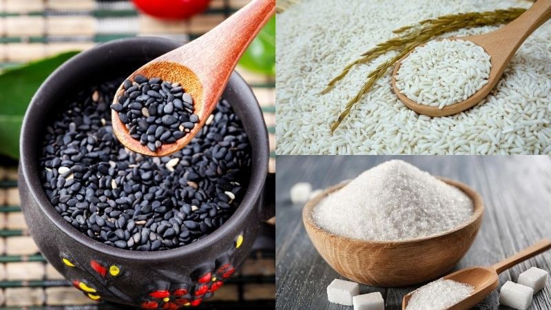 Nguyên liệu làm chè mè đen cực kỳ đơn giản