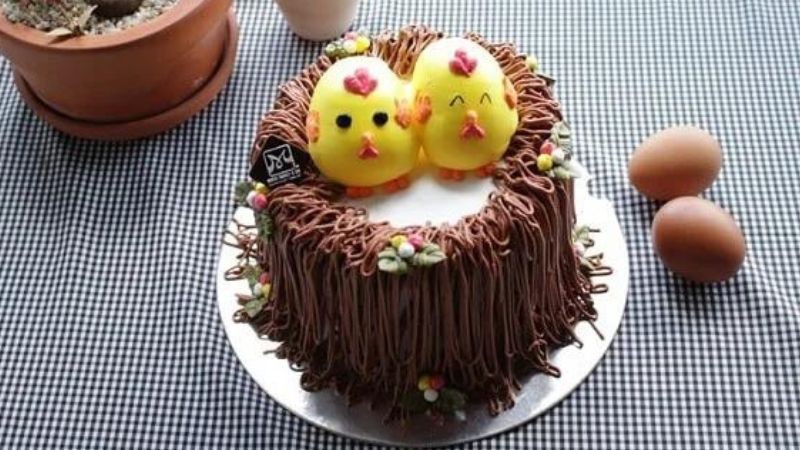 Bánh gato mini hình con gà dễ thương