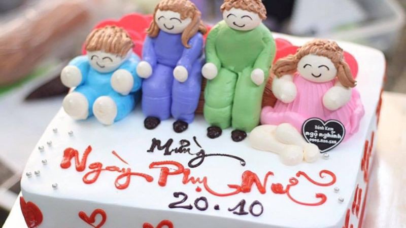 Mẫu bánh kem 20/10 cho bữa tiệc gia đình