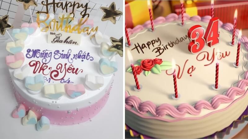 Bánh sinh nhật tặng vợ yêu