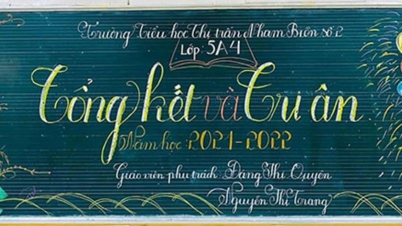 Trang trí bảng phấn Tổng kết và Tri ân