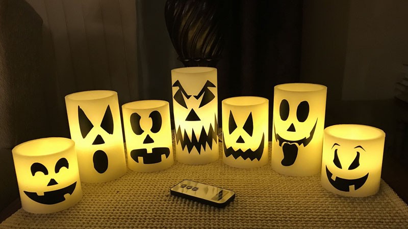 Nến mặt đáng sợ đêm Halloween