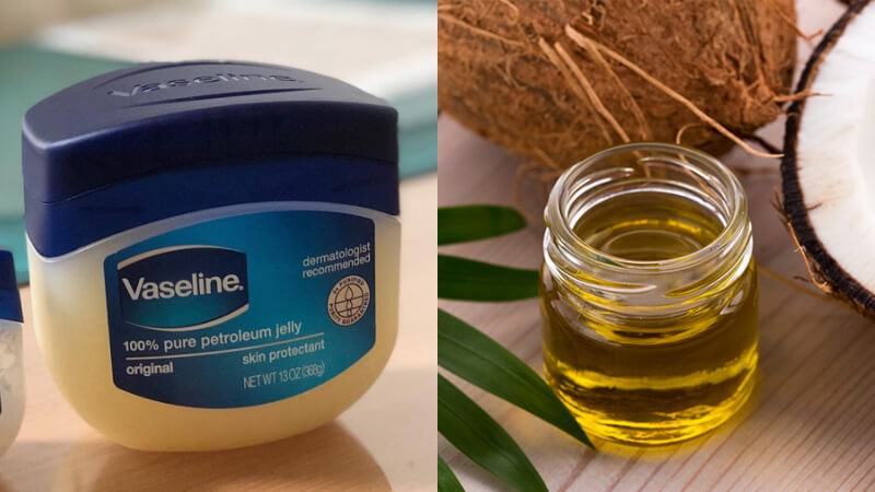 Làm dài lông mi bằng Vaseline kết hợp với dầu dừa