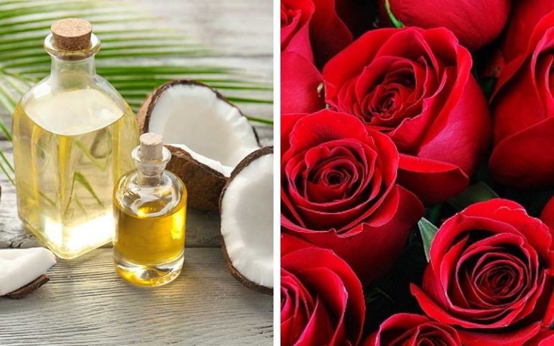 Sự kết hợp tuyệt vời giữ dầu dừa và hoa hồng cho đôi môi