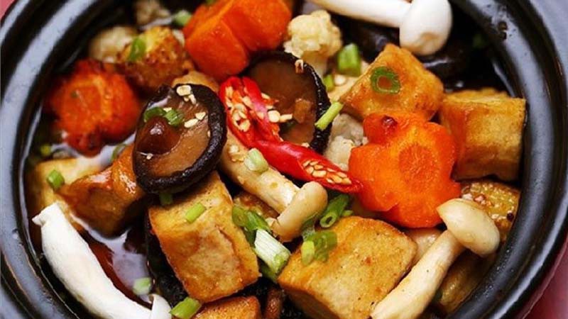 Đậu hũ kho rau củ
