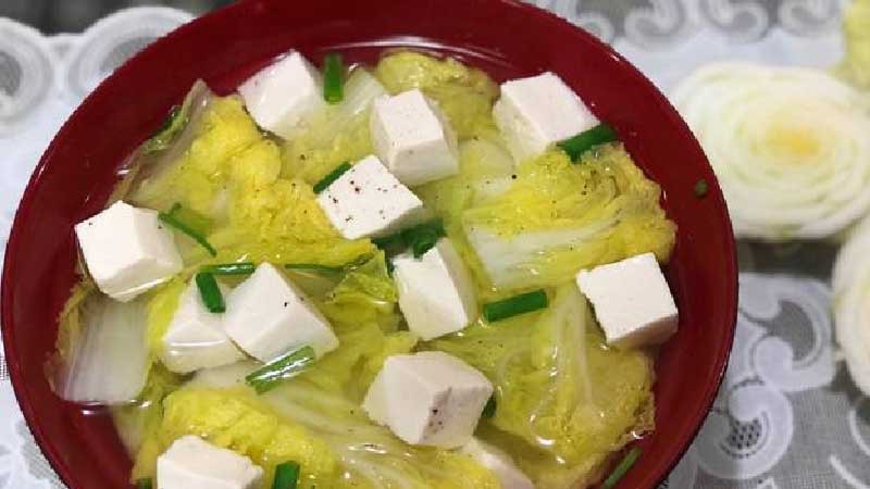 Canh cải đậu hũ