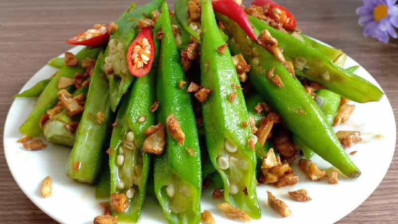 Đậu bắp xào tỏi