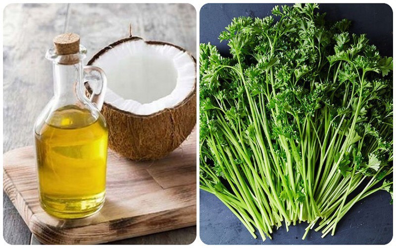 Trị nứt gót chân bằng dầu dừa và ngò tây