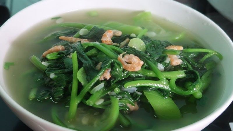 Canh mướp nấu mồng tơi