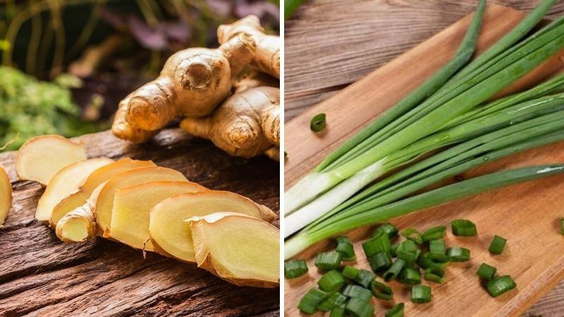 Sử dụng gừng và hành hoa