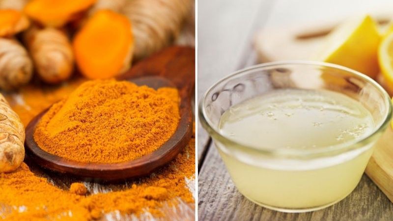 Bột nghệ và nước cốt chanh