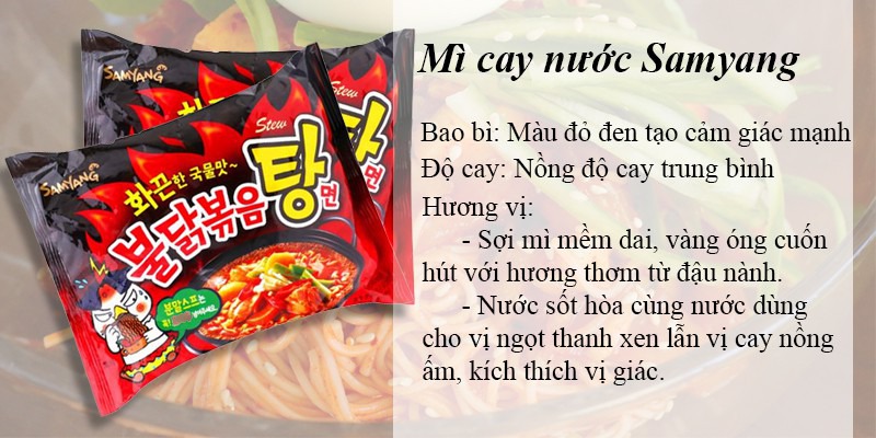 Mì cay nước Samyang vị cay nồng ấm kích thích vị giác