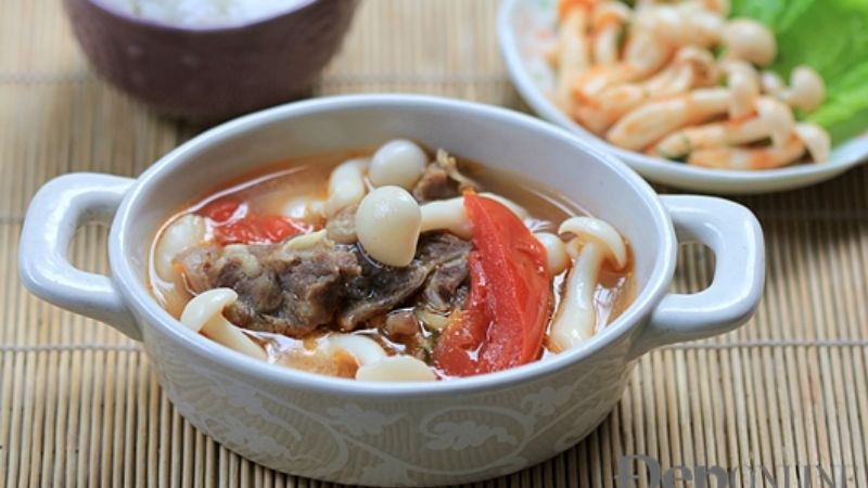 Canh thịt bò nấm linh chi