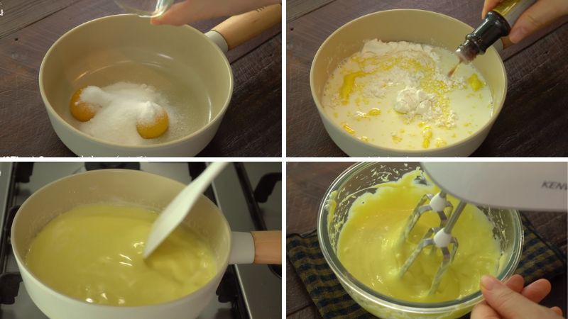 Làm nhân bánh custard