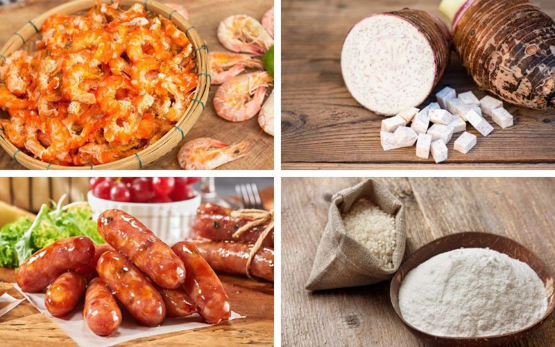 Nguyên liệu chế biến món bánh đúc khoai môn