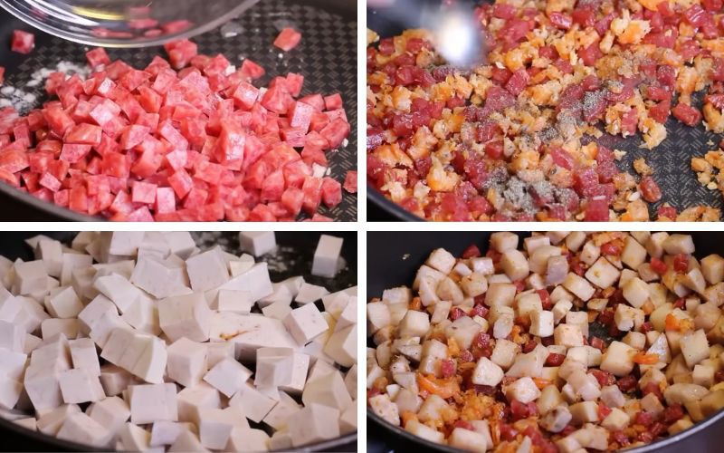 Chuẩn bị nhân bánh