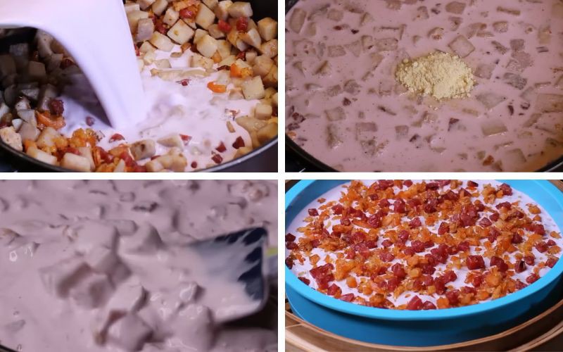 Chế biến bánh đúc khoai môn