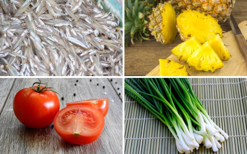 Nguyên liệu làm món canh cá cơm nấu ngót