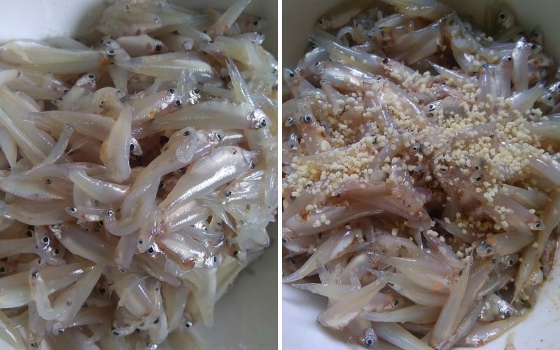 Sơ chế và ướp cá cơm