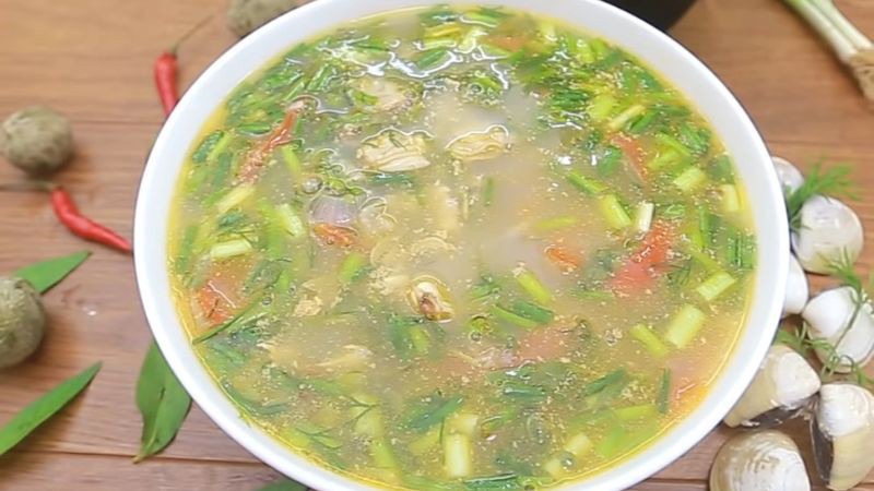 Cách làm canh nghêu nấu sấu chua thanh, thơm ngon hấp dẫn