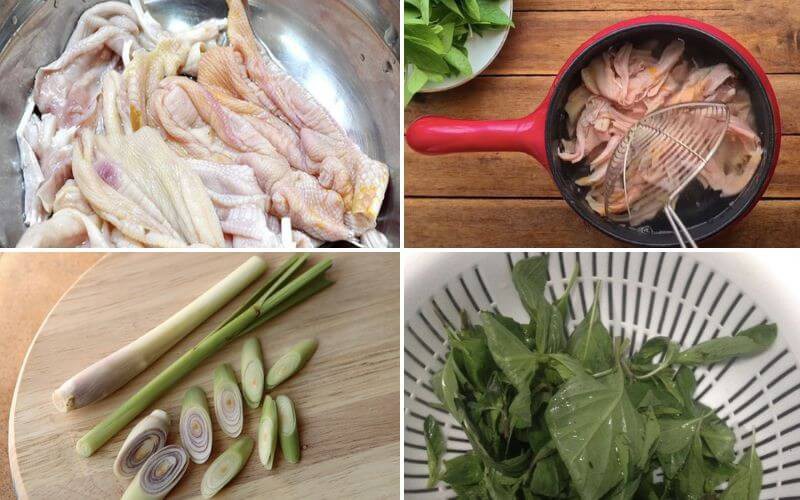 Vài nguyên liệu đã được sơ chế xong