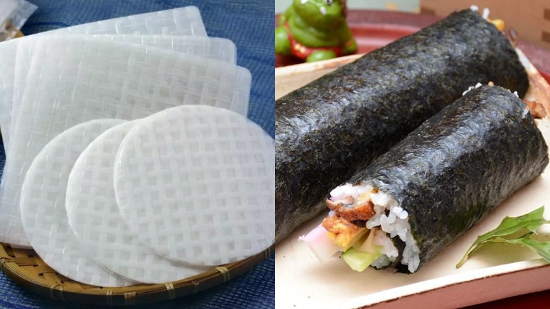 Dùng bánh tráng bột gạo cuộn kimbap