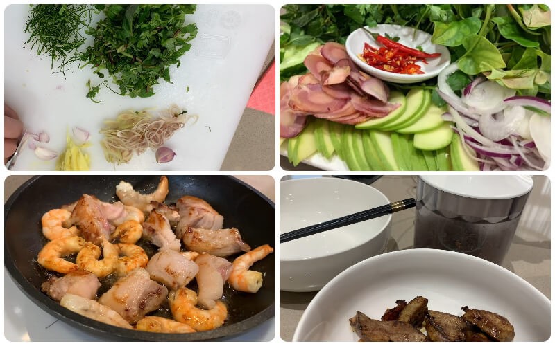 Sơ chế các nguyên liệu còn lại