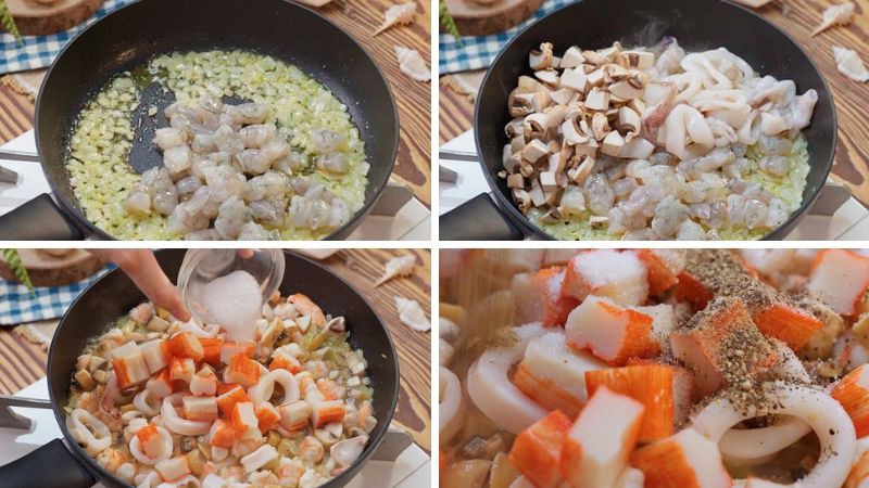 Xào tôm mực