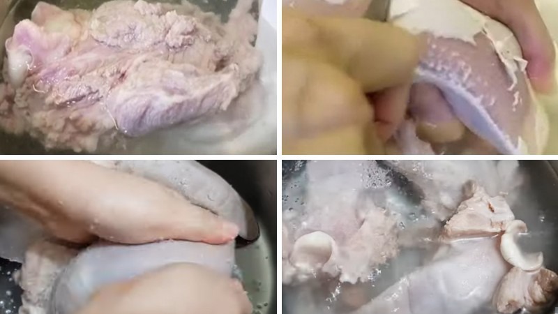 Sơ chế lưỡi heo
