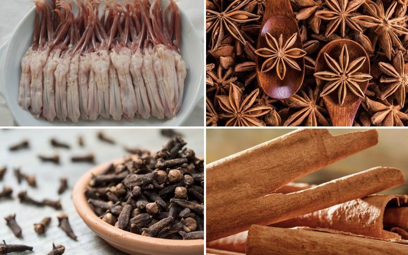 Những nguyên liệu làm món lưỡi vịt sapo
