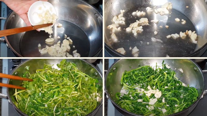 Xào xà lách xoong với tỏi