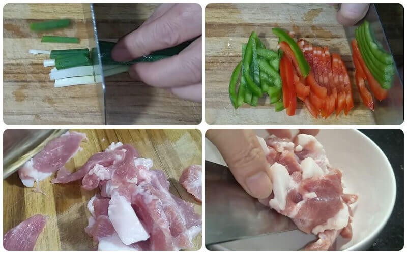 Kế đến sơ chế các nguyên liệu còn lại
