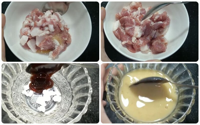 Ướp thịt heo và làm sốt xào