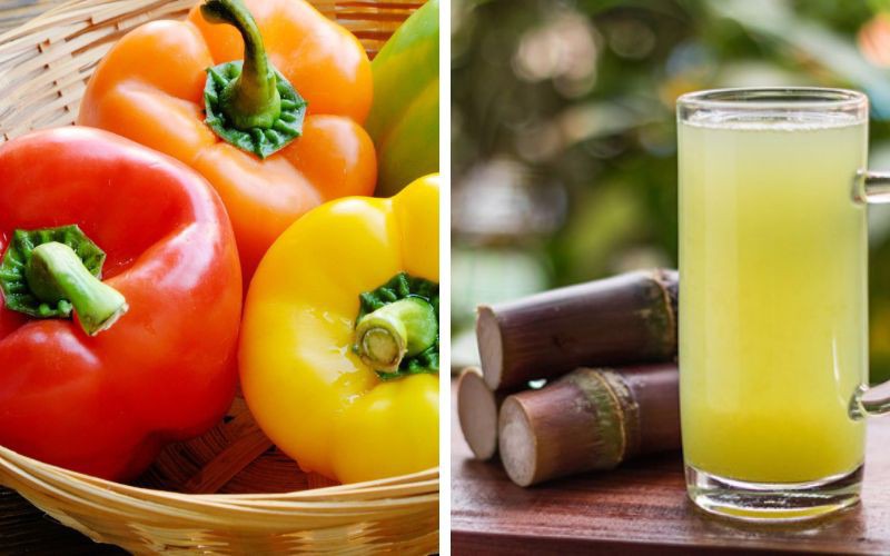 Nguyên liệu chế biến nước ép ớt chuông nước mía