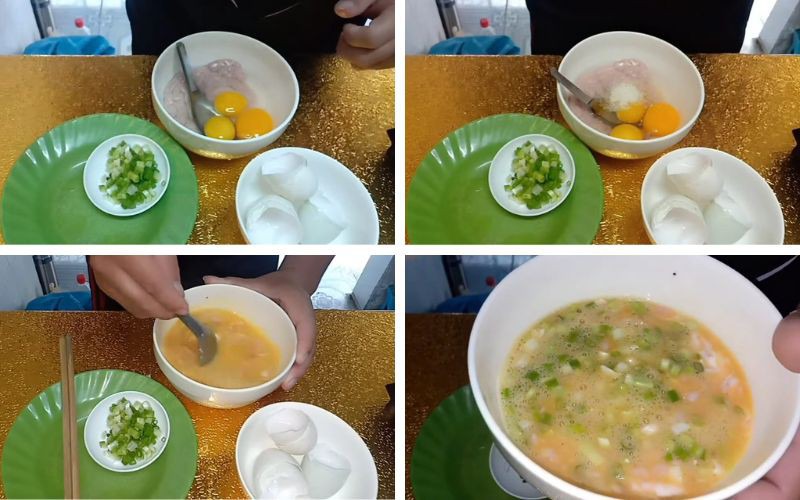 Trộn óc heo với trứng
