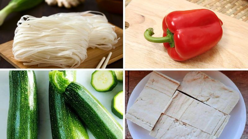 Nguyên liệu làm pad Thái chay