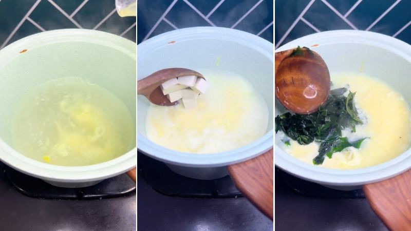 Nấu canh rong biển