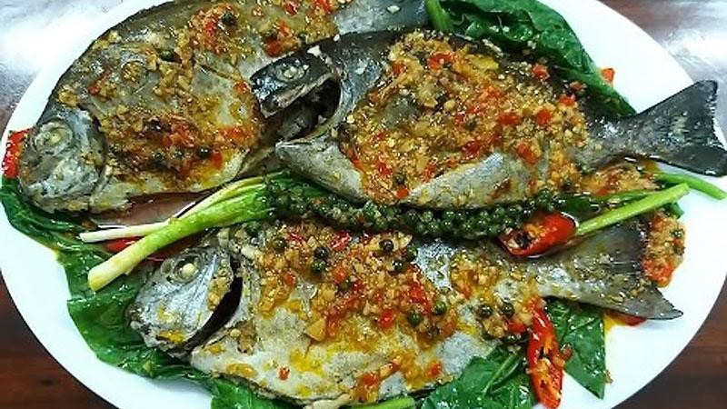 Cá dìa hấp mồng tơi