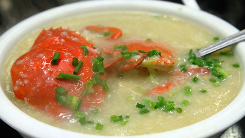 Cua tuyết nấu cháo