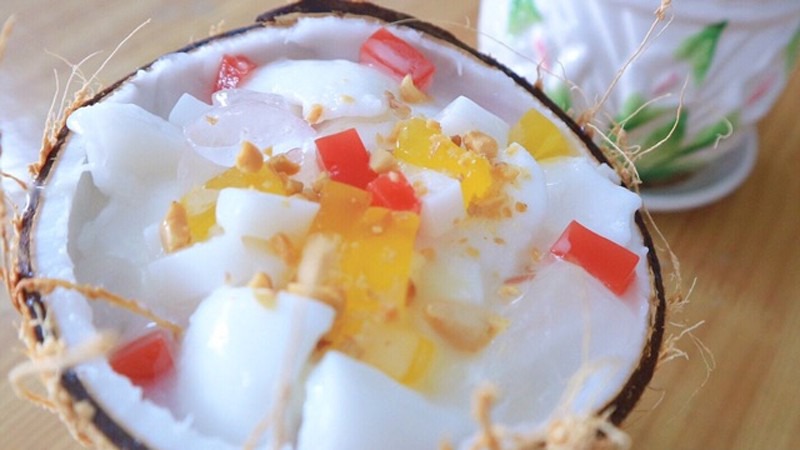 Dừa sáp dầm trái cây