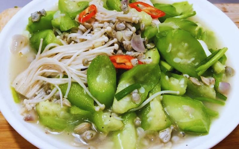 Hến xào mướp