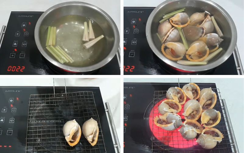 Thực hiện món ốc tỏi nướng tiêu đen