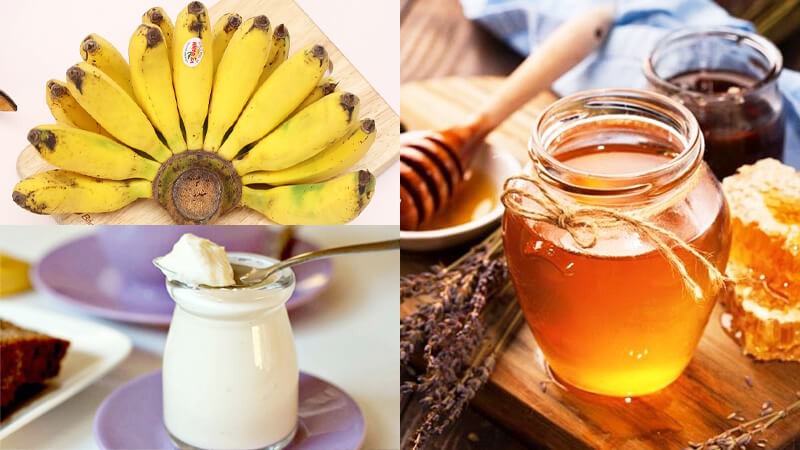 Sữa chua, chuối, mật ong giúp se khít lỗ chân lông