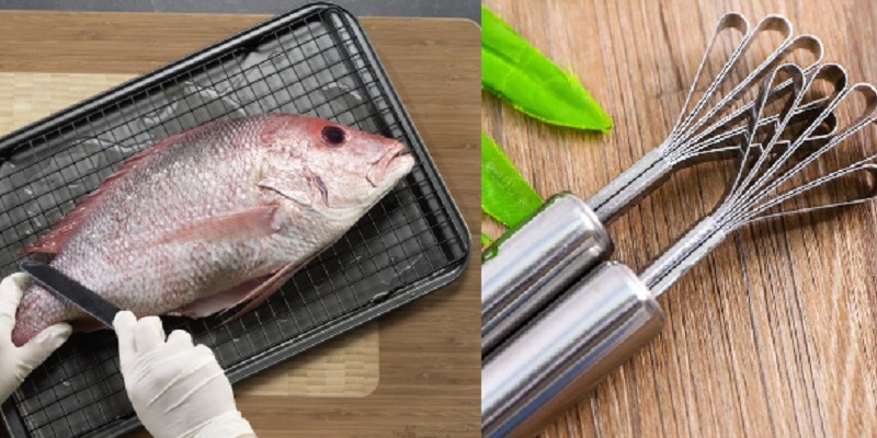 Dùng dụng cụ đánh vảy cá chuyên dụng để đánh vảy cá nhanh