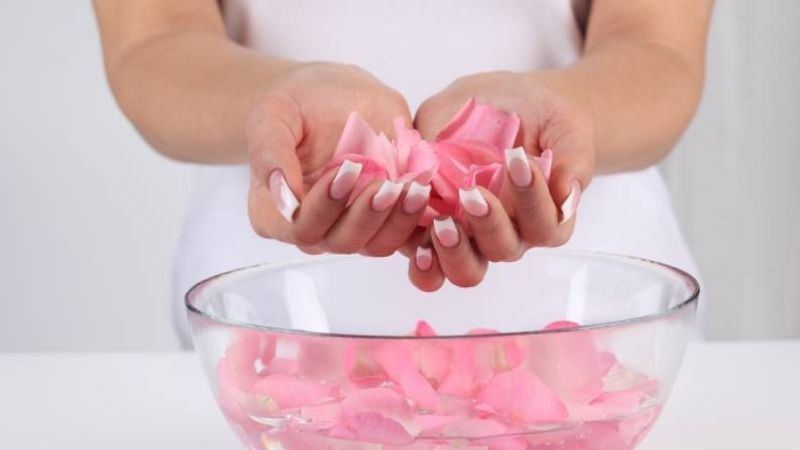 Dưỡng môi hồng bằng sữa không đường và cánh hoa hồng