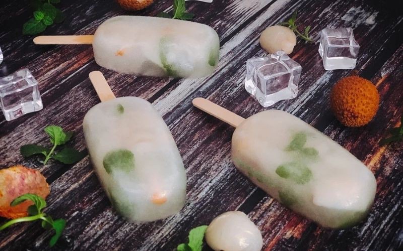 Kem vải mát lạnh, thơm ngon